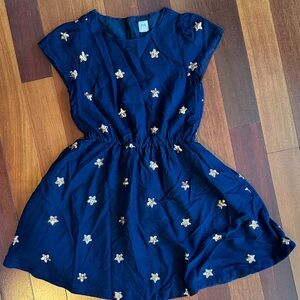 Navy Blue Kids Dress with Gold Accents size L. Perfect for the holidays.